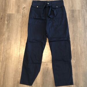 Banana Republic navy blue utility tie waist pant size 12